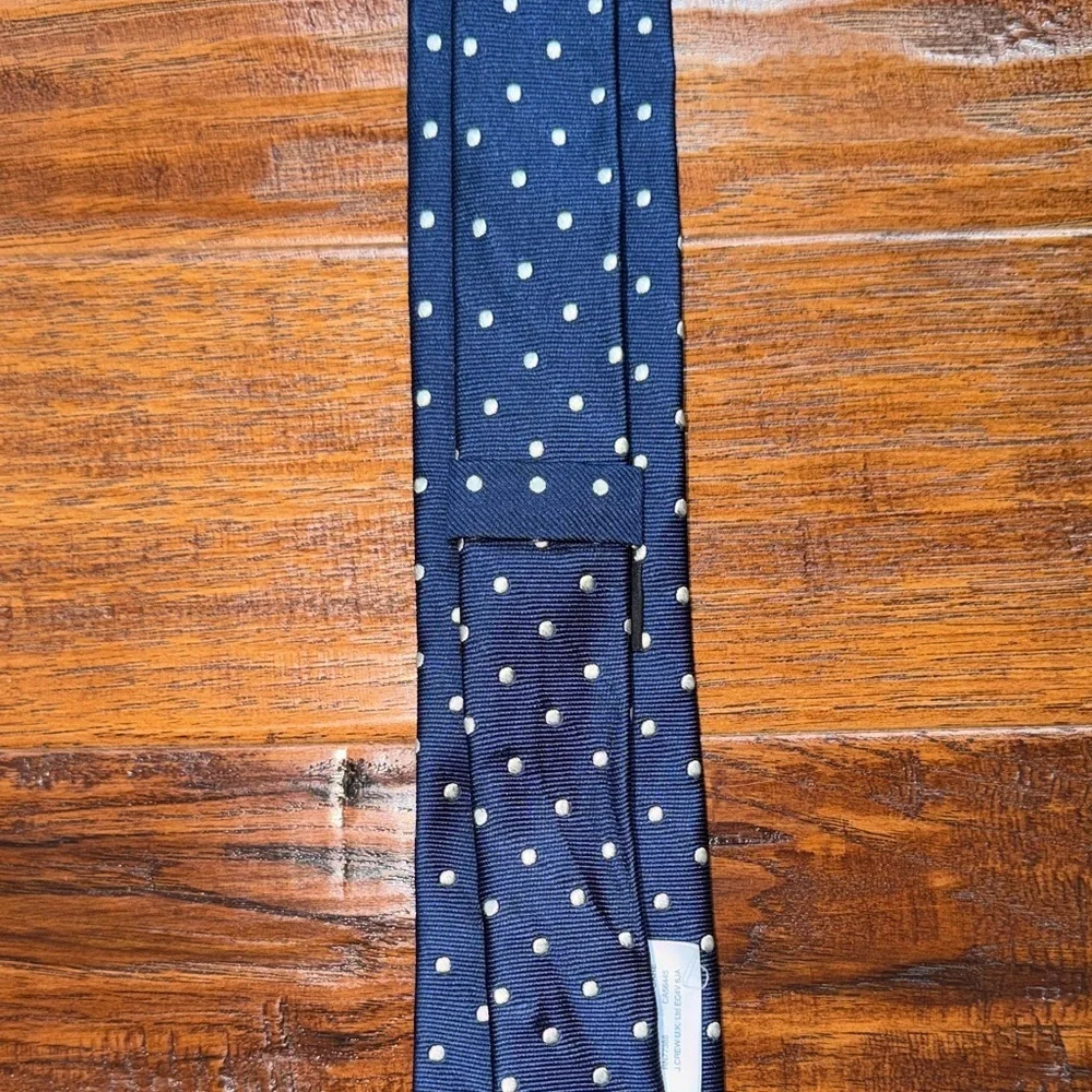 J. Crew Dark Blue Tie with White Dots